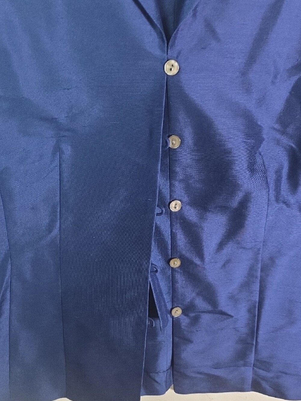 Talbots Deep Navy Button-Front Lightweight Jacket - Picture 3 of 7